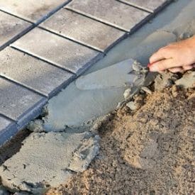 Concrete paver edging installation