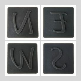 North, South, East, West (N, S, E, W) Accessory Stamps for Celestial Compass