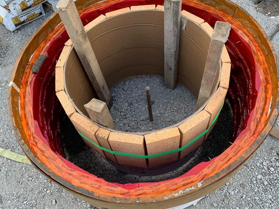 Firebrick in firepit hoosier concrete