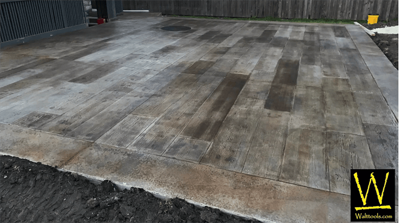 Creating wood plank with stamped concrete example