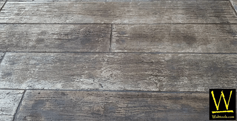 Example of how to stamp concrete with wood look