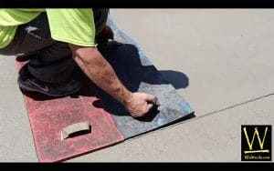 Use stamping tools to stamp concrete