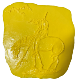 Indian on horse concrete stamp